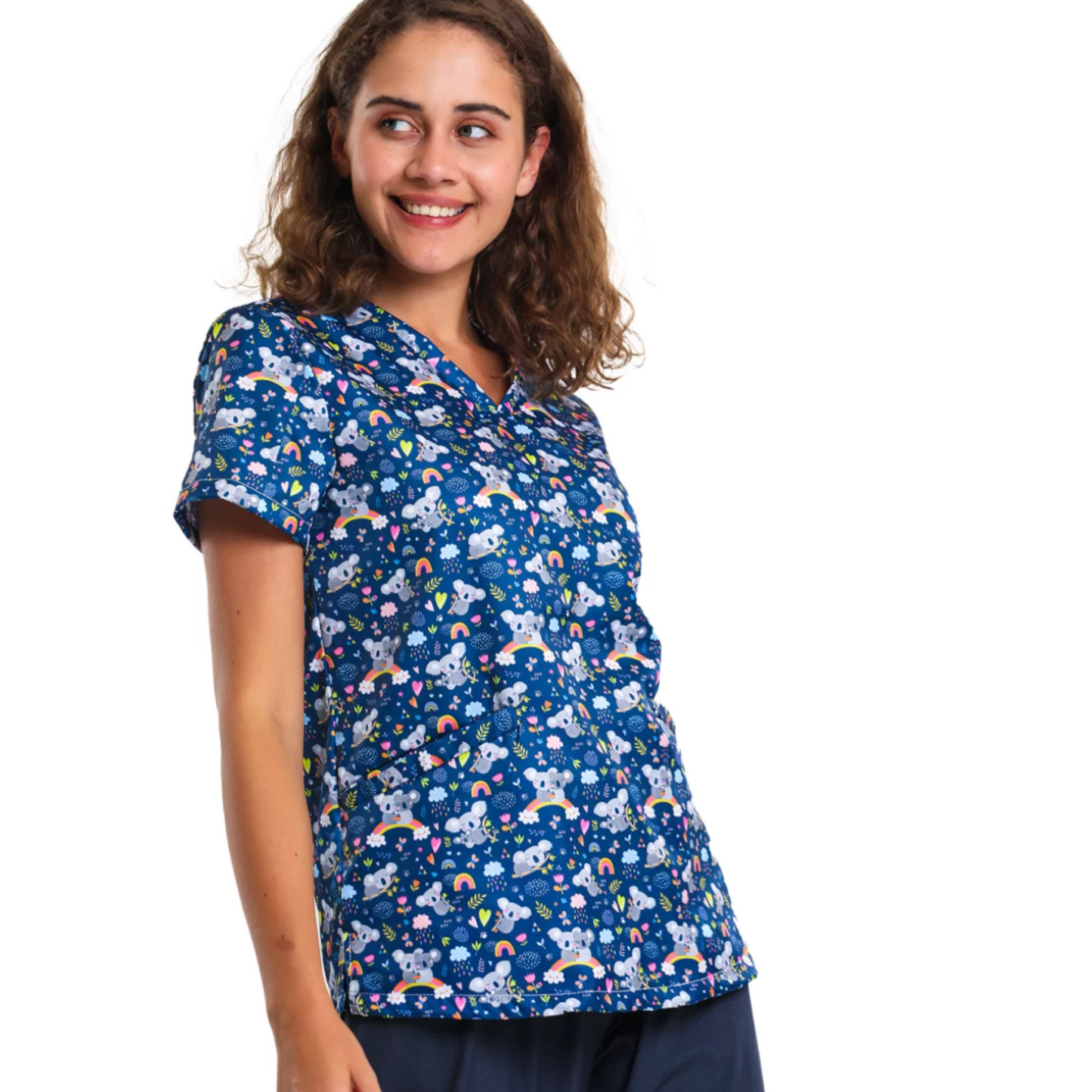 Rainbows and Koalas Scrub Top
