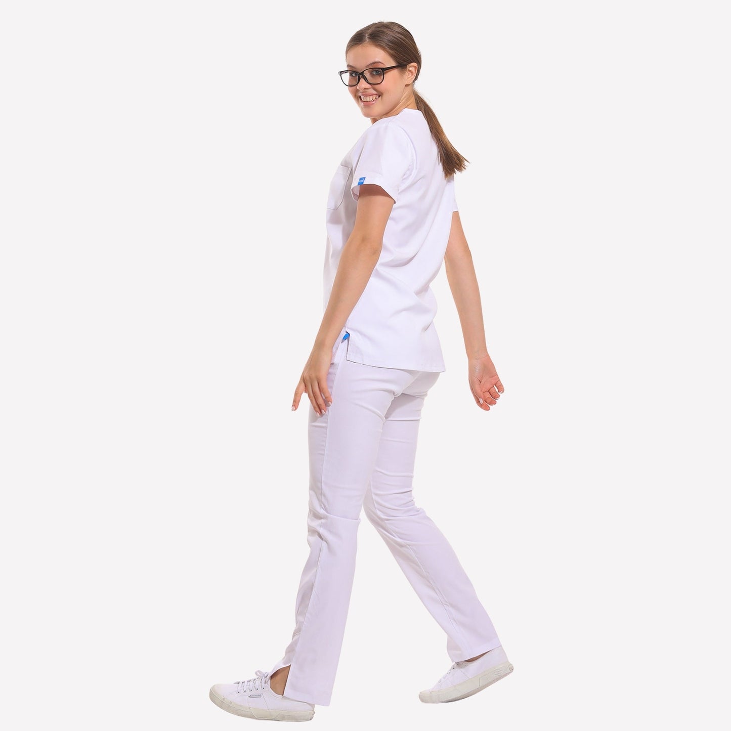 UNIFORM | SCRUB | WOMEN | SET CLASSIC V NECK WHITE