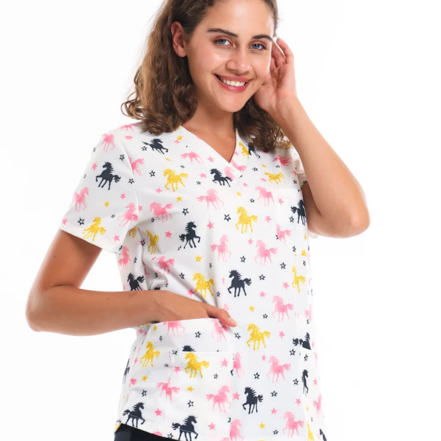 Unicorns Scrub Top