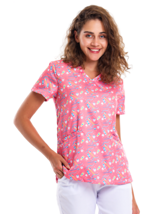 Dentist Print Scrub Top